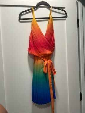 Fabrik Girls' Rainbow Ombre Pleated One-Piece Romper - Multicolor - PRIDE